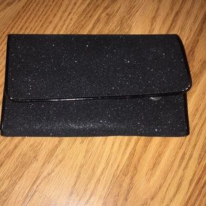 Aldo black sparkly clutch wallet purse evening bag